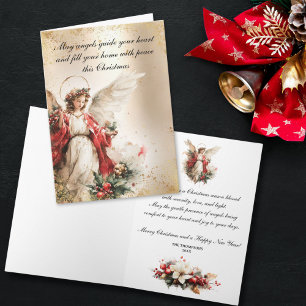 Elegant Vintage Christmas Angel Holiday Card