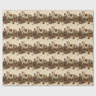 Elegant Vintage Christmas , Antique Toy Soldier Wrapping Paper