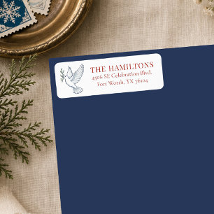 Elegant Vintage Christmas Dove Return Address Label