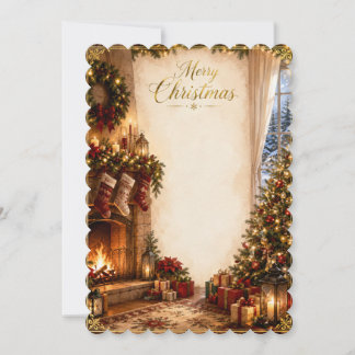 Elegant Vintage Christmas Greeting Card