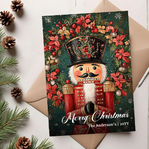 Elegant vintage Christmas nutcracker holiday Card