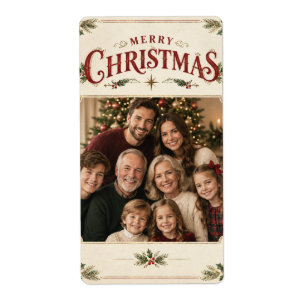 Elegant Vintage Christmas Photo, Retro Frame style
