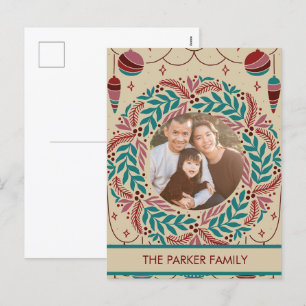 Elegant Vintage Christmas Whimsy Holiday Postcard