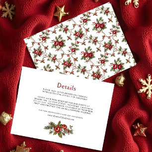 Elegant Vintage Christmas Winter Floral  Enclosure Card