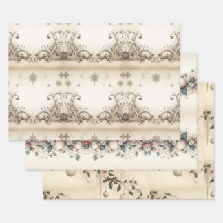 Elegant Vintage Christmas Wrapping Paper Sheet