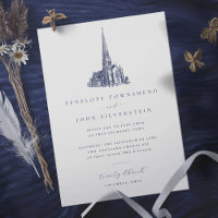 Elegant Vintage Church Illustration Wedding