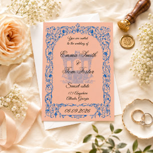 Elegant Vintage Church Wedding Invitation Template