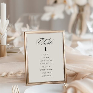 Elegant Vintage Classic Light Grey Table Number