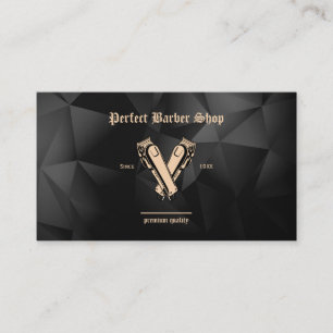Elegant Vintage Clippers Barber Shop Professional Business Card