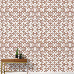 Elegant Vintage Coffee Mocha Brown Damask Wallpaper