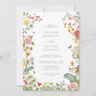 Elegant Vintage Colourful Wedding Invitation