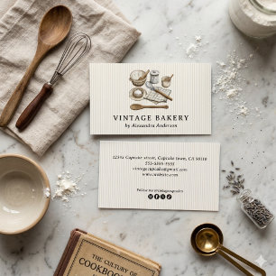 Elegant Vintage Cooking Utensils Business Card