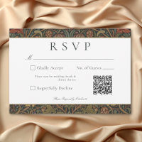 Elegant Vintage Cottage Botanical Fall Wedding QR