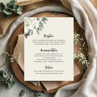 Elegant Vintage Cream Floral Wedding Enclosure Card
