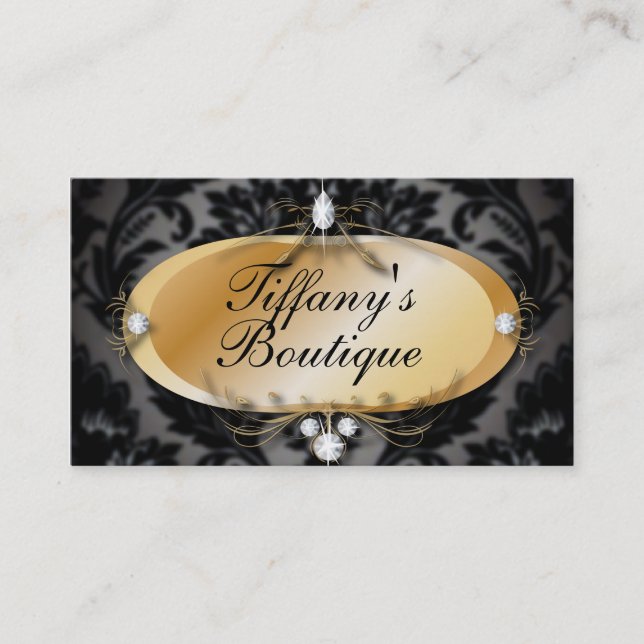 Elegant Vintage Damask Fashion  Business Cards (Front)