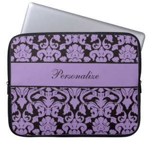 Elegant Vintage Damask Pattern Personalised Laptop Sleeve