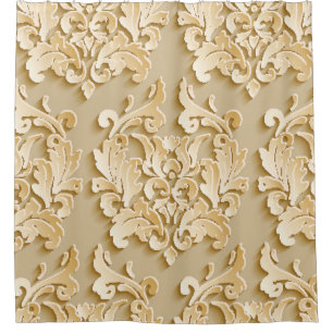 Elegant Vintage Damask Pattern Texture Shower Curtain