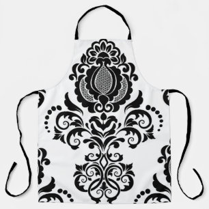 Elegant Vintage Damask Seamless Texture Apron