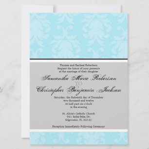 Elegant Vintage Damask Wedding Invite