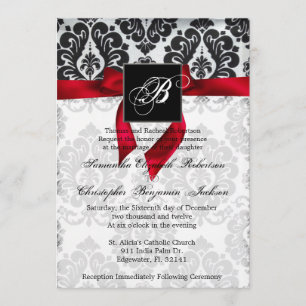Elegant Vintage Damask Wedding Invite