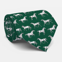 Elegant Vintage Dark Green Galloping Horses