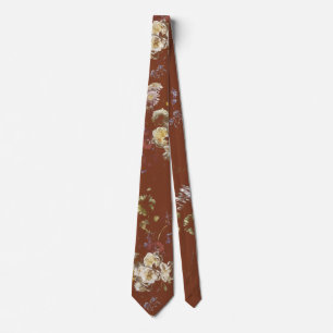 Elegant Vintage Dark Moody Floral Tie
