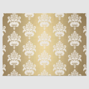 Elegant Vintage Decoupage Glowing Gold Damask  Tissue Paper
