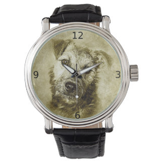 Elegant vintage dog terrier watch