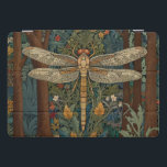 Elegant vintage dragonfly art boho chic botanical  iPad pro cover<br><div class="desc">Immerse yourself in the enchanting allure of this elegant boho bohemian dragonfly artwork, where nature's elegance meets timeless artistry. Set against a lush forest backdrop, this exquisite piece captures the serene beauty of a lush woodland, rich with intricate details of flora and towering trees. The dragonfly, adorned with delicate, wistful...</div>