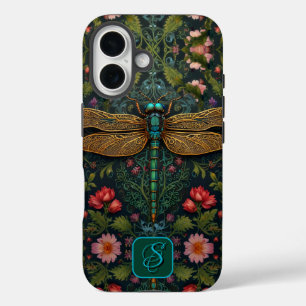 Elegant Vintage dragonfly botanical personalise iPhone 16 Case