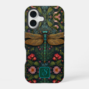 Elegant Vintage dragonfly botanical personalise iPhone 16 Case