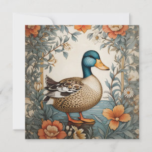 Elegant Vintage Duck Floral Design