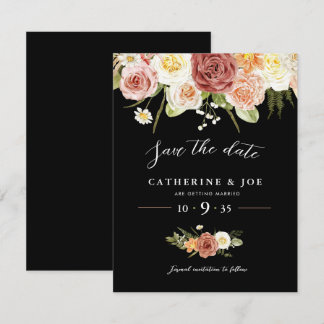 Elegant Vintage Earthy Floral Save The Date