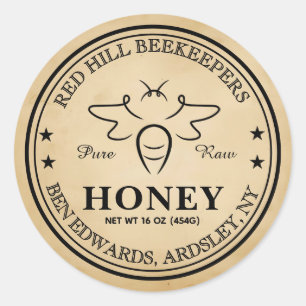 Elegant vintage Editable Honey Jar Bee Label