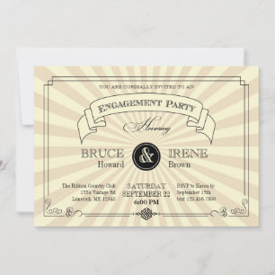 Elegant Vintage Engagement Party Invitation