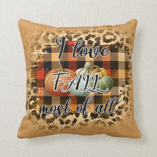 Elegant Vintage Fall Love Pumpkin Cotton 16"X16 Cushion