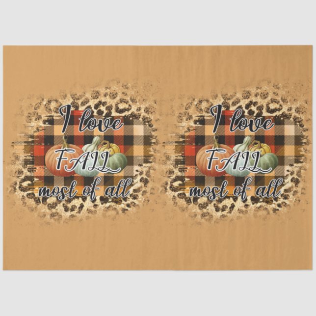 Elegant Vintage Fall Love Pumpkin Tissue Paper (Front)