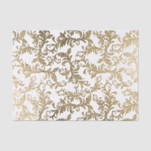 Elegant vintage faux gold floral damask tissue paper