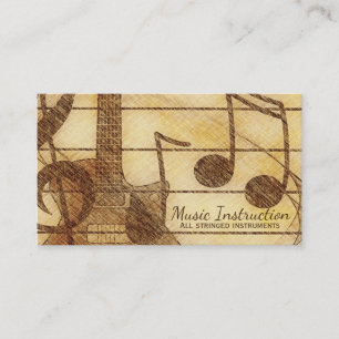Elegant Vintage Flair Music Business Card