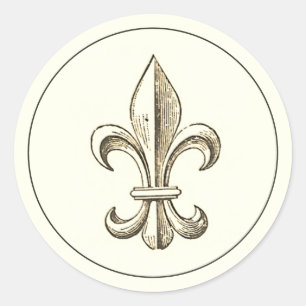 Elegant Vintage Fleur de Lis Border Sticker