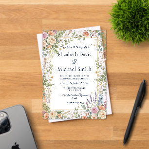 Elegant Vintage Floral Botanical Acrylic Invitations