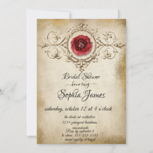 Elegant Vintage floral bridal shower Invitation