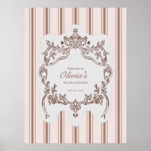 Elegant Vintage Floral Bridal Shower Welcome Sign