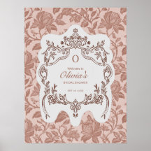 Elegant Vintage Floral Bridal Shower Welcome Sign