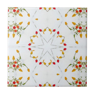Elegant Vintage Floral Ceramic Tile