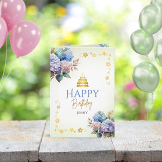 Elegant Vintage Floral Christian Birthday Holiday Card