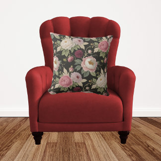 Elegant Vintage Floral collage Mary Delany inspire Cushion