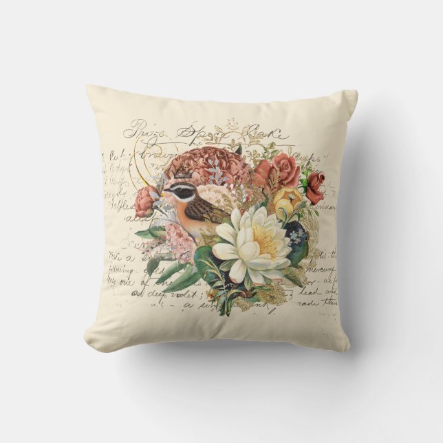 Elegant Vintage Floral Cushion (Front)