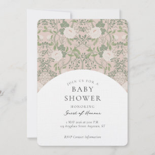 Elegant Vintage Floral Damask Baby Shower Invitati Invitation