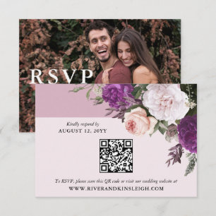 Elegant Vintage Floral Digital Wedding RSVP Card